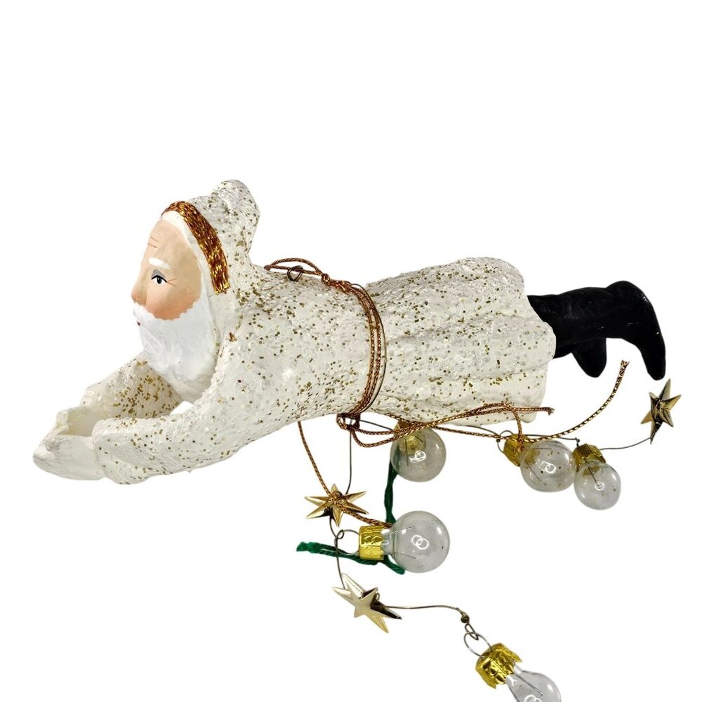 Department 56 Father Frost Flying Ornament Belsnickle With Bulbs & Stars *FLAW*